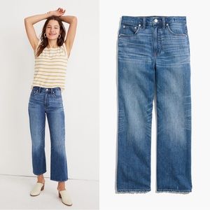 Madewell • Slim Wide-Leg Crop Jeans in Garrett Wash high rise ankle distressed